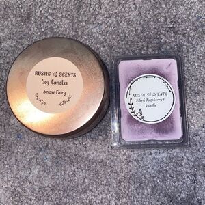 Rustic Scents Soy Candle Set - Snow Fairy & Black Raspberry Vanilla